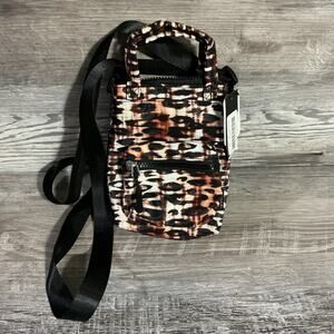 Tahari Crossbody Bag Leopard Animal Print Small Tote Purse NWT 7x6